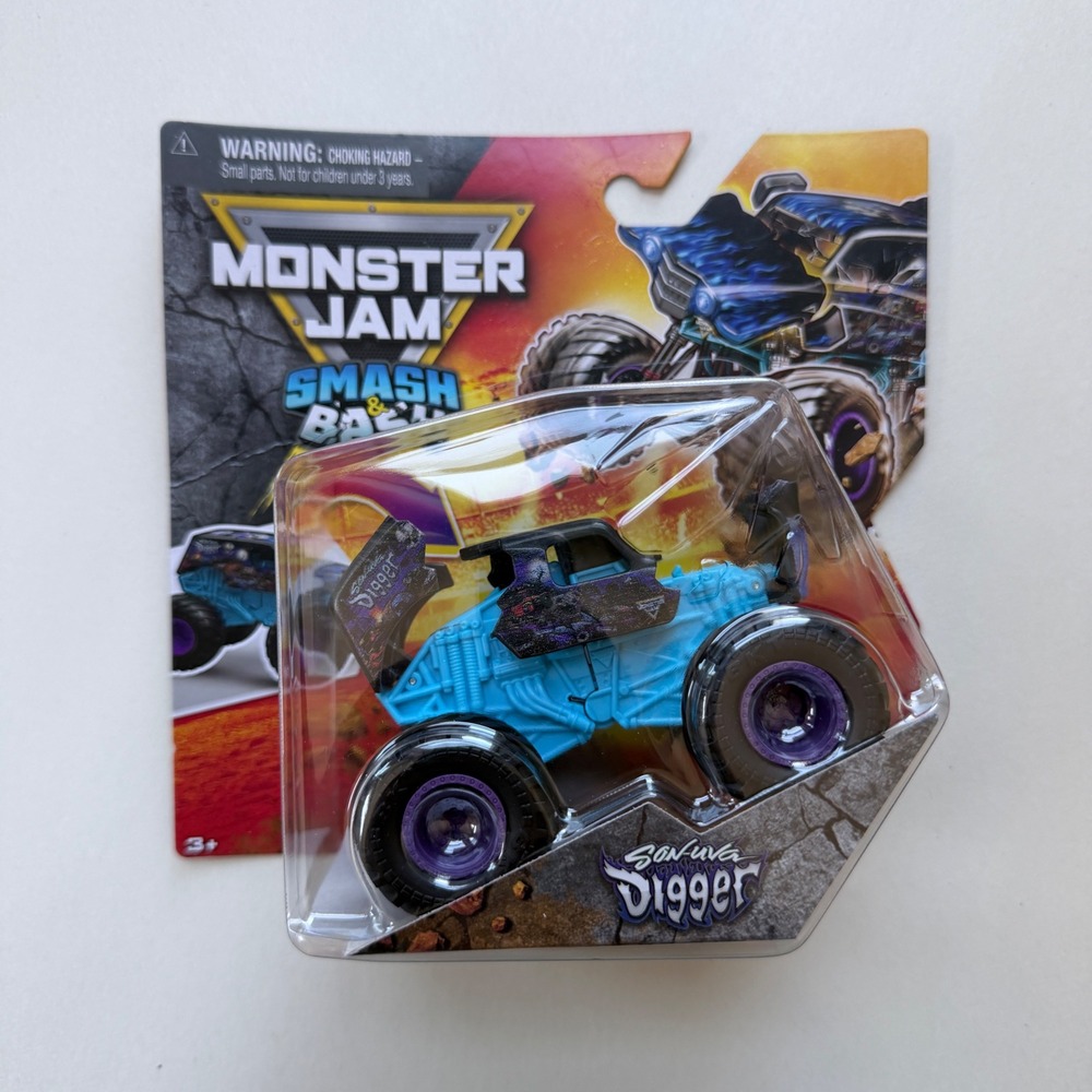 Monster Jam Smash & Bash Son-uva Digger 1:64 Scale Monster Truck Series 02